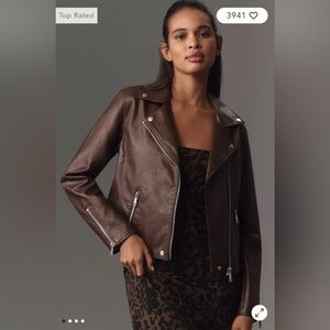 Anthropologie Faux Leather Moto Jacket